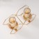Summary metal, glass for 2 candles "hexagons" white with gold 15.5x26.5x10.5 cm