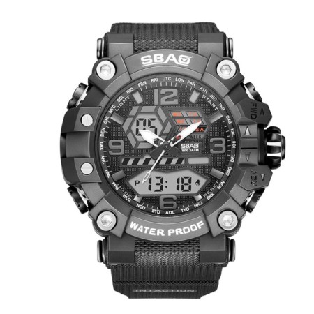 Men's washing watches, with an alarm clock, calendar, backlight, D-5.8 cm, L-21.5 cm, 3 atm