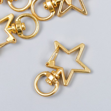 Carabiner Metal with a ring "Star" gold 3.4x2.3 cm