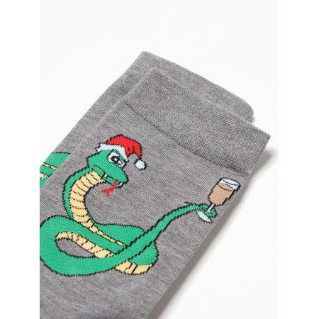 Women's socks "Snake with a glass", dark gray color, rr 36-40-1