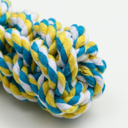 Wicker cable toy, up to 100 g, up to 20 cm, yellow/blue/white-2