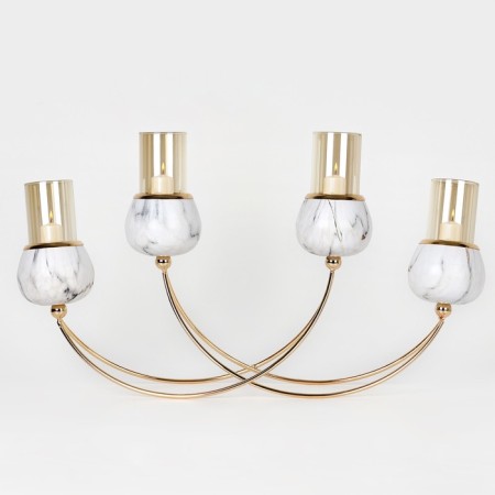 Climber metal, glass "plexus" for 4 candles 47 x 10 x 28 cm-3