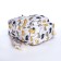 School backpack from textiles with a zipper, 3 pockets, pencil case, white/multi -colored color