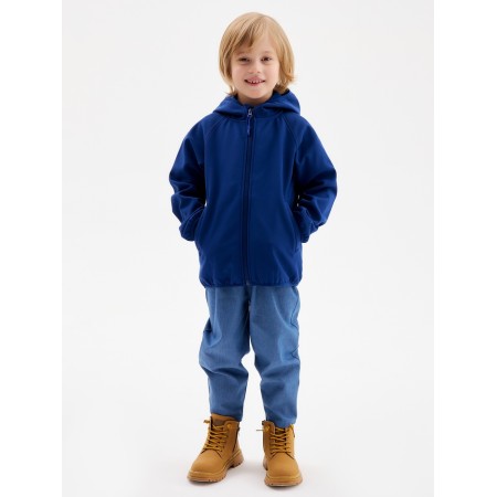 Demisason windbreaker for Minaku boys from SoftShell on fleece, waterproof, dark blue, height 110 cm-1