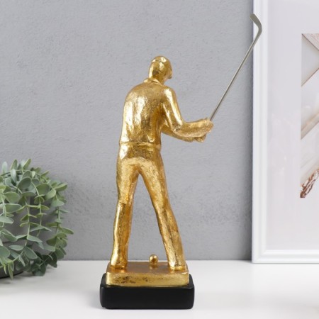 Polystone souvenir "Golphist - Professional blow" gold 16x9.5x35 cm-1