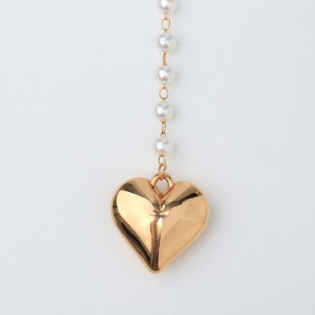 Piece with pearls "Heart" maxi, color gold, 40cm-3