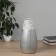 VAZA Ceramics Table "Brigham" Barrel, Diam. Overf.- 4cm, H-24.5x12 cm, white-gray