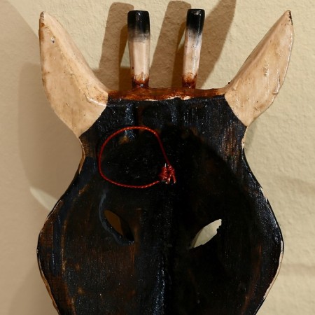 Mask "Zebra" Albezia 19x9x4 cm-3