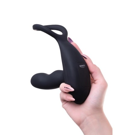 Prostate stimulator LEVETT MAUD, silicone, black color, 15 cm-12