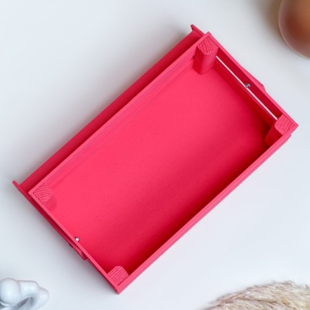 Wooden Kashpo 24.5 × 13.5 × 9 cm "Two Light", two -string, pink giving beautifully-3