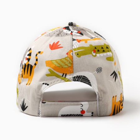 Baseball cap, white/animals, size 52-54-2