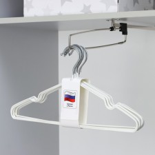 A set of anti -slip hangers, metal with PVC coating, 41 × 20 × 0.3 cm, 10 pcs, white color