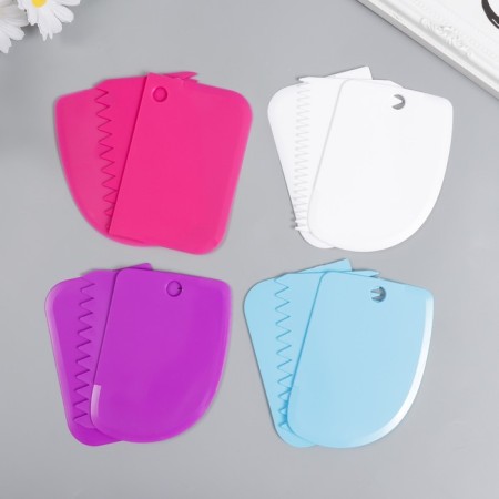 Tools for modeling and adding a form spatula plastic set 3 pcs 11.5x8 cm, mix-3