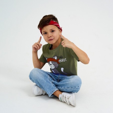 T-shirt Children's KAFTAN "The Best" R.34 (122-128), khaki-3