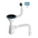 Aquant siphon for washing, 3 1/2 "x40 mm, straight -up/round overflows, corrugation 40/50 mm, black grill
