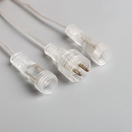 Garland “icicles rhyflated” 2.5 × 0.3 m, IP65, transparent thread, 192 LED, pupil glow with a drain effect, 12 V-6