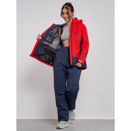 Ski jacket female winter, size 58, red color-10