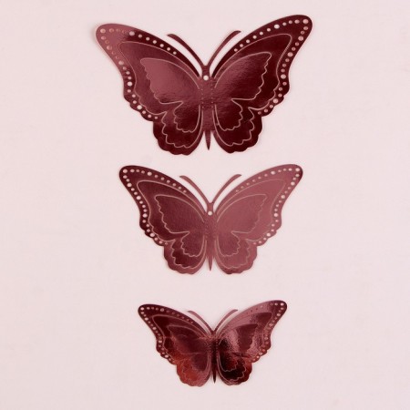 Set for decorating "Butterflies", 12 pieces, color pink gold-2