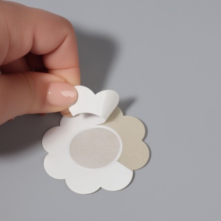 Flower overlays “Flower”, set - 5 pairs, adhesive base, 6 × 6 cm, beige color-3