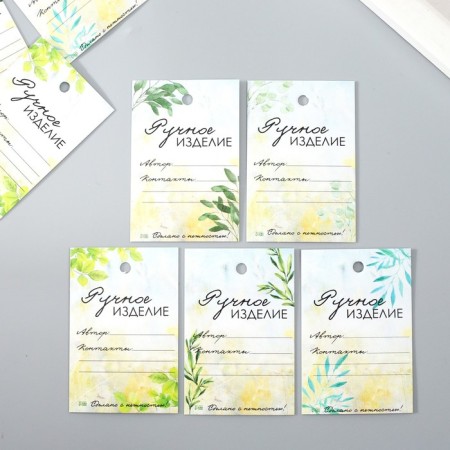 Cardboard "Handwork" set 10 pcs (5 types) 4x6 cm