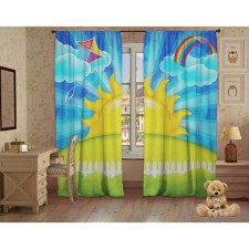 Set of curtains for children's whims 147x267 +/- 3cm 2 pcs, Gabardin, p/e