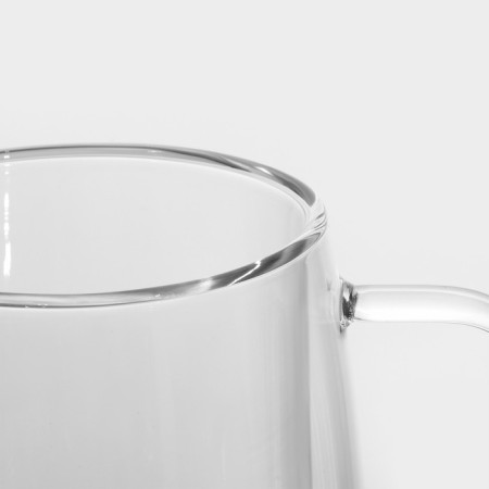 Glass mug with double walls Magistro "Adele", 400 ml-3