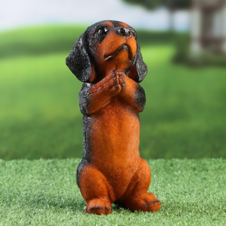 Garden figure "A begging Dachshund" 8x7x19cm-2