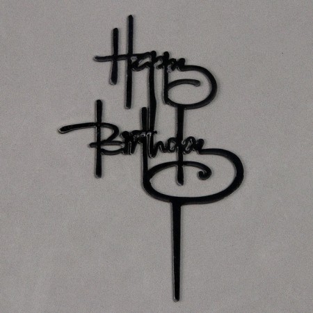 Topper "Happy Birthday", black color