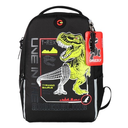 School backpack, 38 x 29 x 16 cm, Grizzly, ergonomic back, black-2