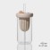 Glass glass with a lid and tube "Bjorn", 450 ml