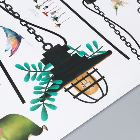 Sticker Plastic Interior Color "Lamps with Plants" 60x90 cm-2