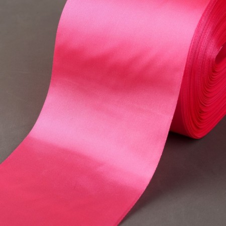 Satin ribbon, 100 mm × 100 ± 5 m, bright pink color