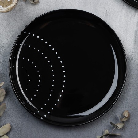 Ceramic "Ornament" plate, 27 cm, black color-1
