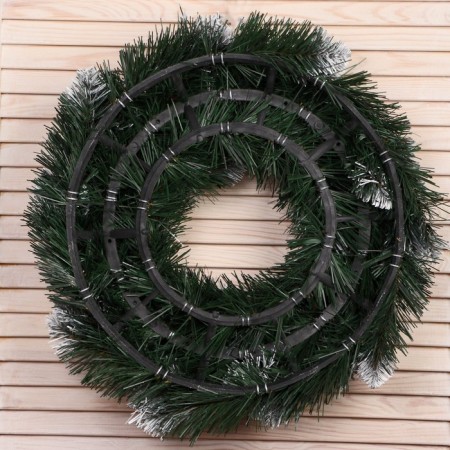 New Year wreath "Interior snow -white" bump gold + berry 40 cm-2
