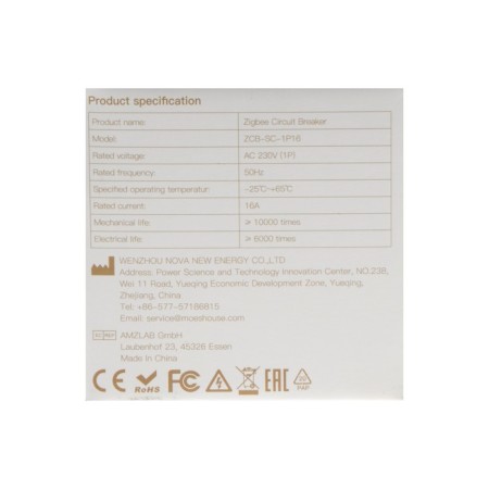 Smart circuit breaker MOES ZCB-SC-1, 16A, Zigbee, overload protection, voice control-3