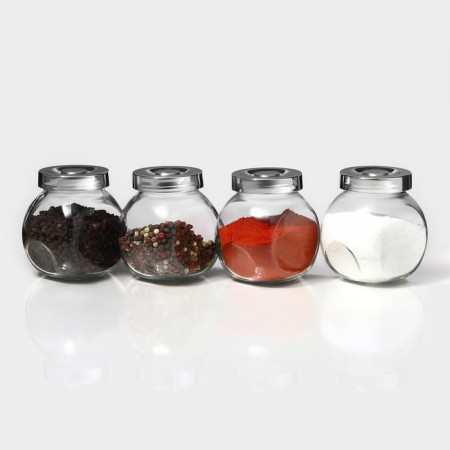 A set of glass cans for bulk products "Shine", 200 ml, 4 pcs-2