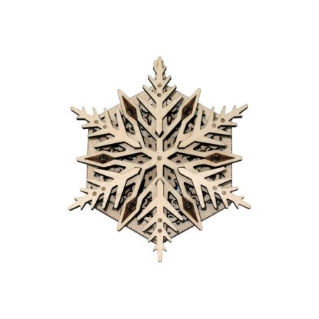 3D puzzle made of wood "Woods Snowflake"-5
