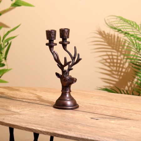 Cloth for 2 candles "deer" aluminum 11.5x9x23 cm-1