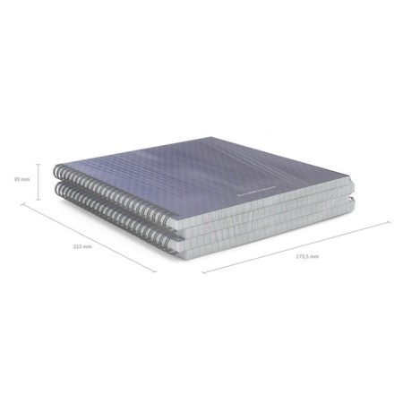 A notebook of 80 sheets in a cage on a spiral Erichkrause Total Blue, a plastic cover, an offset block, whiteness 100%, blue-5