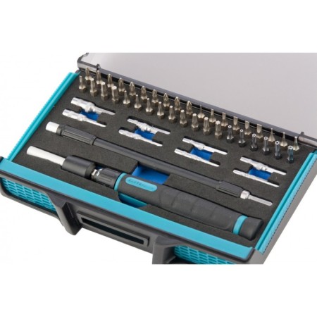 A screwdriver with a set of bit and end heads for accurate work GROSS 11599, flexible drive, CRMO, 48 pieces-3