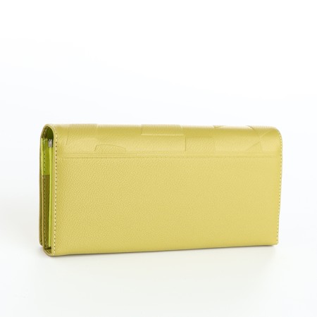 Women's wallet on magnets, yellow color-1