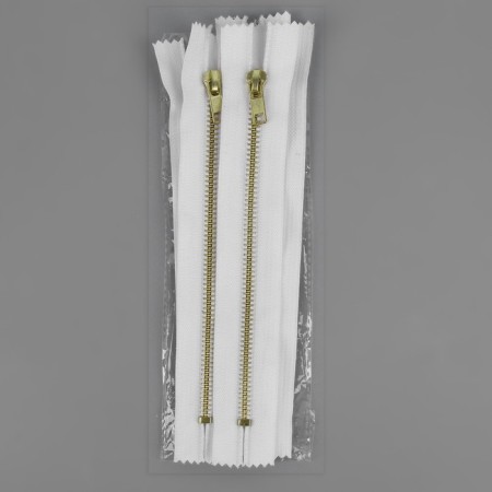 Metal lightning, No. 5, non -proceeding, automatic lock, 18 cm, white/gold color-2