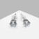 Earrings with rhinestones "Pusets" radiance, circle, d = 0.4, white color in silver