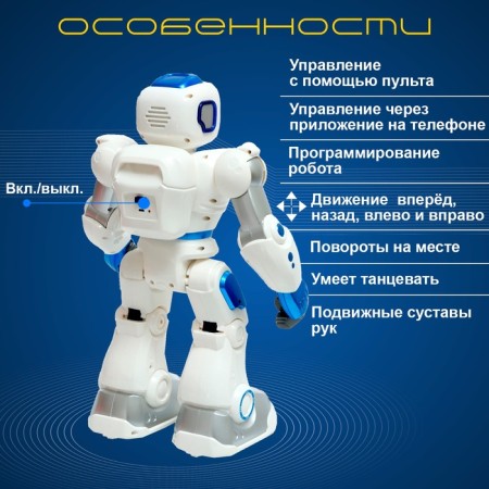 Karl robot, on the radio control, interactive, light, sound effects, works from the battery-2