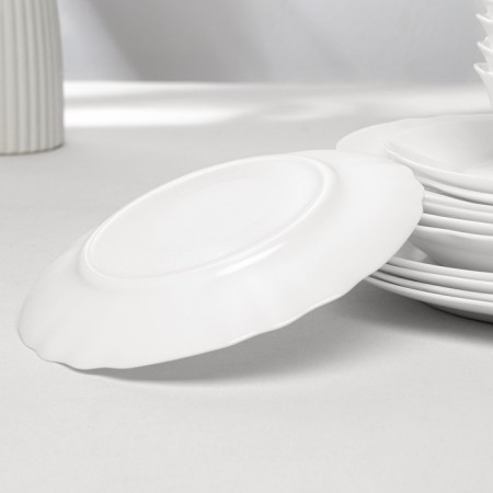 Set of table glass -ceramic louis XV, 16 objects, white color-2