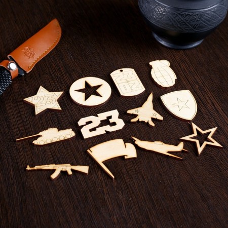 Set for creativity on February 23 (12 pcs) in a bag, 4.5x4.5 cm-1