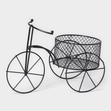 Flower stand “Bicycle”, d = 8 cm, 18 × 10 × 13 cm, black color