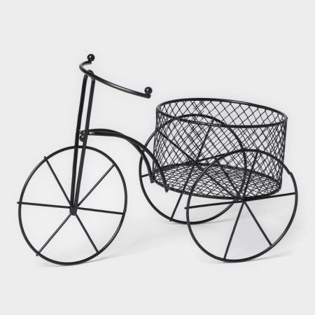Flower stand “Bicycle”, d = 8 cm, 18 × 10 × 13 cm, black color