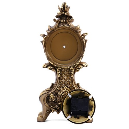 Table fireplace clock "Rococo", H-38 cm, di-10 cm dial, bronze-3