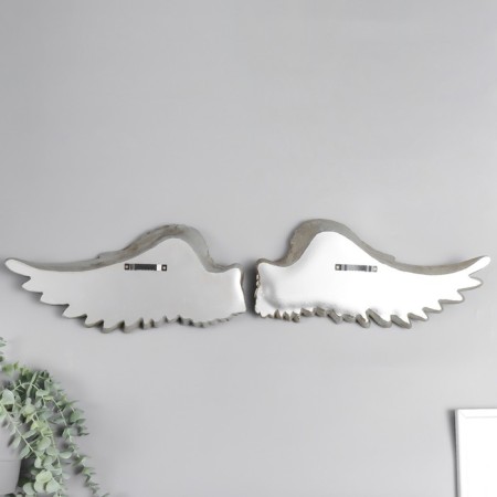 Souvenir Polystone Wall Decor "Silver Wings" set 2 pcs wing size 18x41x6 cm-2